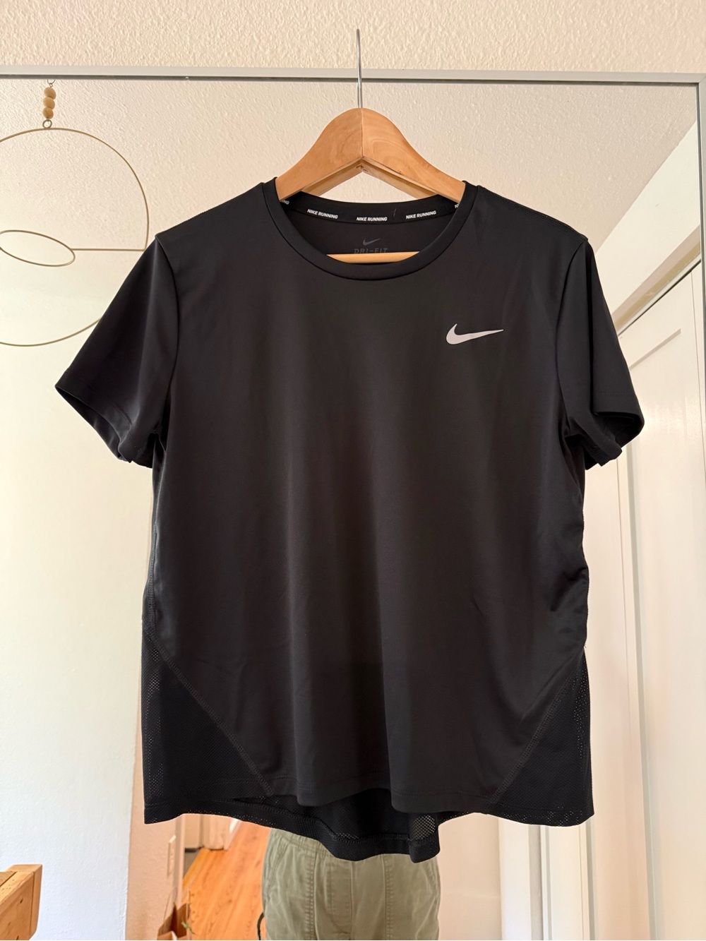 Nike Black Short-Sleeve Performance Tee with Reflective Swoosh